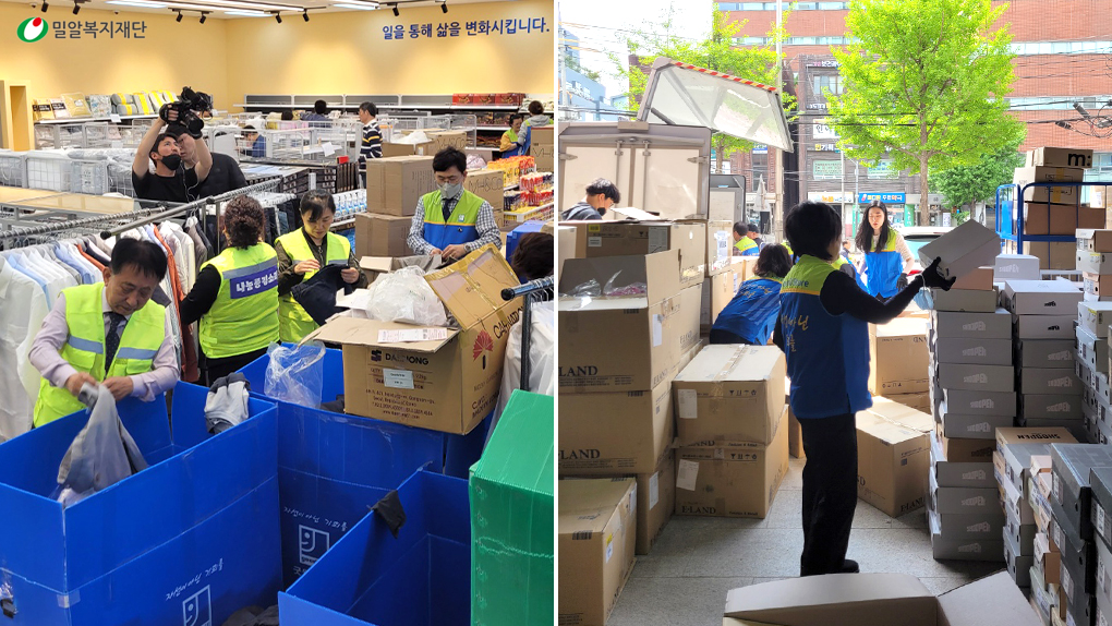 굿윌스토어 밀알도봉점에서 봉사하고 있는 나눔풍경소리.jpg