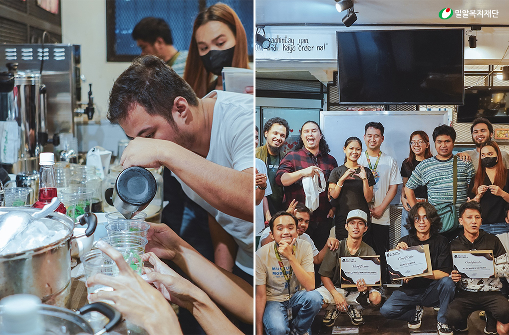 필리핀 마닐라에서 장애인들을 대상으로 이뤄진 바리스타 교육 현장.jpg